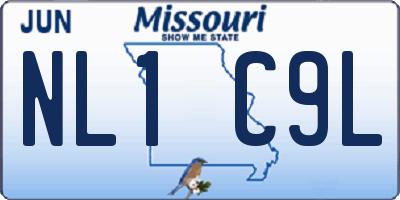 MO license plate NL1C9L