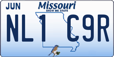 MO license plate NL1C9R