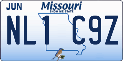 MO license plate NL1C9Z