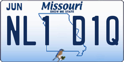 MO license plate NL1D1Q