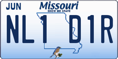 MO license plate NL1D1R