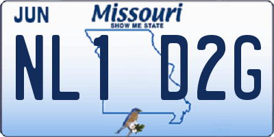 MO license plate NL1D2G