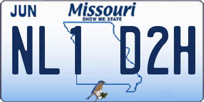 MO license plate NL1D2H