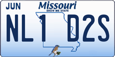 MO license plate NL1D2S