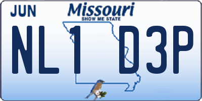 MO license plate NL1D3P