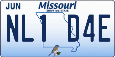 MO license plate NL1D4E