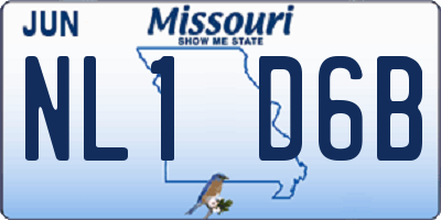 MO license plate NL1D6B