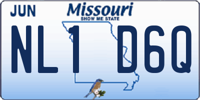 MO license plate NL1D6Q