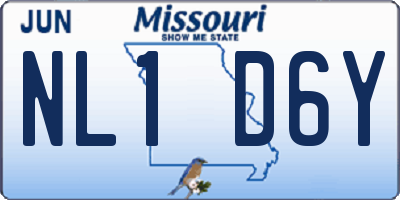 MO license plate NL1D6Y