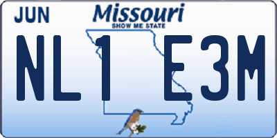 MO license plate NL1E3M