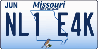 MO license plate NL1E4K