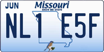 MO license plate NL1E5F