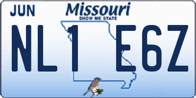 MO license plate NL1E6Z