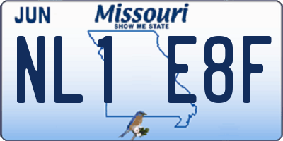 MO license plate NL1E8F