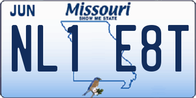 MO license plate NL1E8T