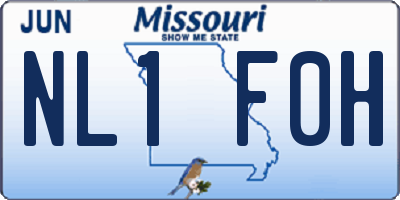 MO license plate NL1F0H