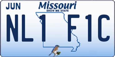 MO license plate NL1F1C