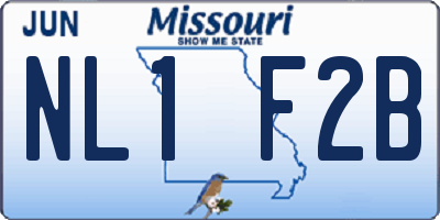MO license plate NL1F2B
