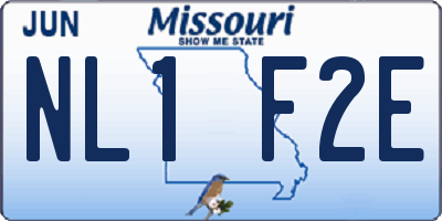 MO license plate NL1F2E