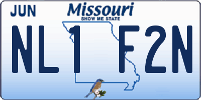 MO license plate NL1F2N