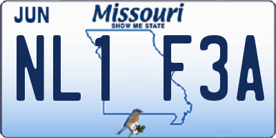 MO license plate NL1F3A