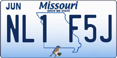 MO license plate NL1F5J