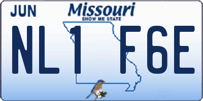 MO license plate NL1F6E