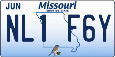 MO license plate NL1F6Y