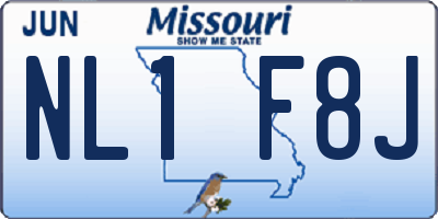MO license plate NL1F8J