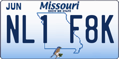 MO license plate NL1F8K