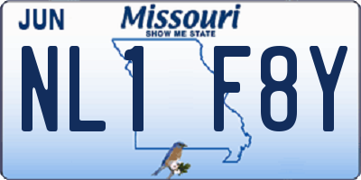 MO license plate NL1F8Y
