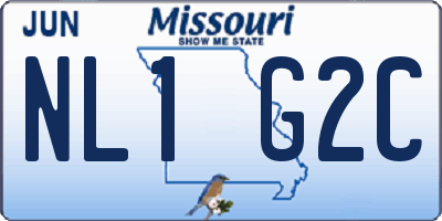 MO license plate NL1G2C