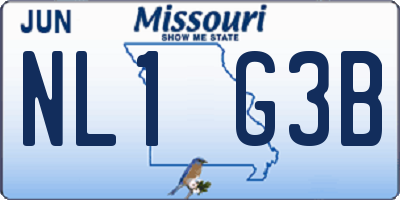 MO license plate NL1G3B