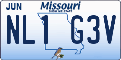 MO license plate NL1G3V