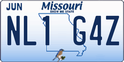 MO license plate NL1G4Z