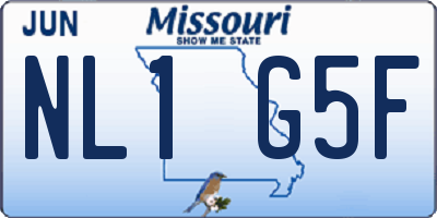 MO license plate NL1G5F