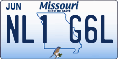 MO license plate NL1G6L