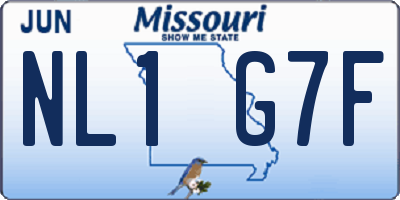 MO license plate NL1G7F