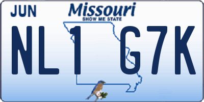 MO license plate NL1G7K