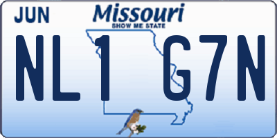 MO license plate NL1G7N