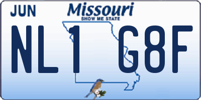 MO license plate NL1G8F
