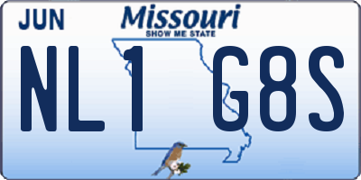 MO license plate NL1G8S