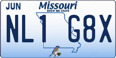 MO license plate NL1G8X