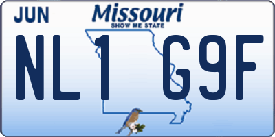 MO license plate NL1G9F