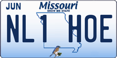 MO license plate NL1H0E