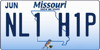MO license plate NL1H1P