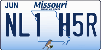 MO license plate NL1H5R