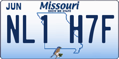 MO license plate NL1H7F