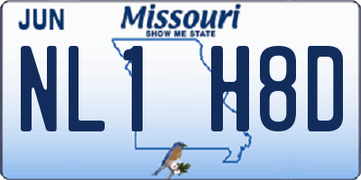 MO license plate NL1H8D
