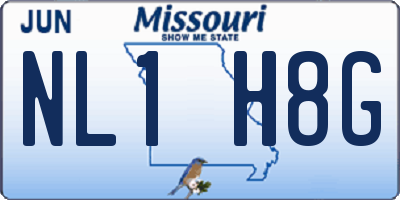 MO license plate NL1H8G